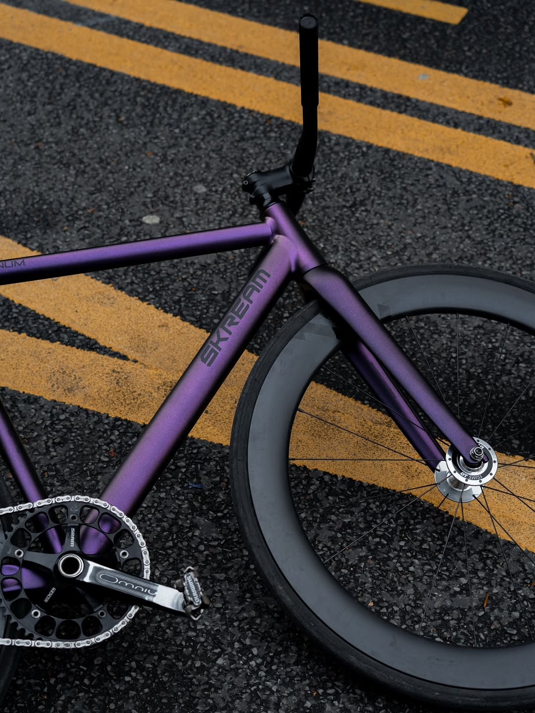 Skreambikes Magnum fixed gear frameset in Midnight Purple IV colour